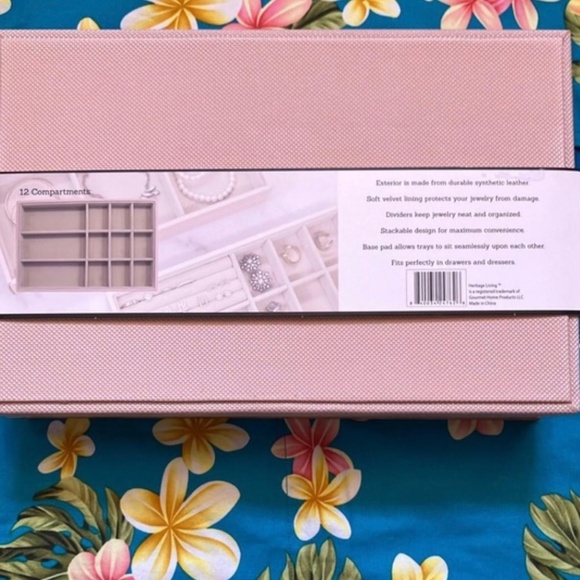 Heritage Living stackable jewelry organizer trays with bamboo lid - Picture 2 of 7